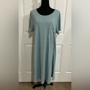 LuLaRoe 2XL Heathered Green High Low Carly Dress